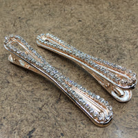 Rose Gold Crystal Rhinestone Stud Hair Clips | Bellaire Wholesale