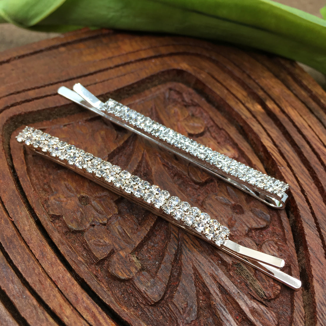 Rose Gold Crystal Rhinestone Stud Hair Clips | Bellaire Wholesale
