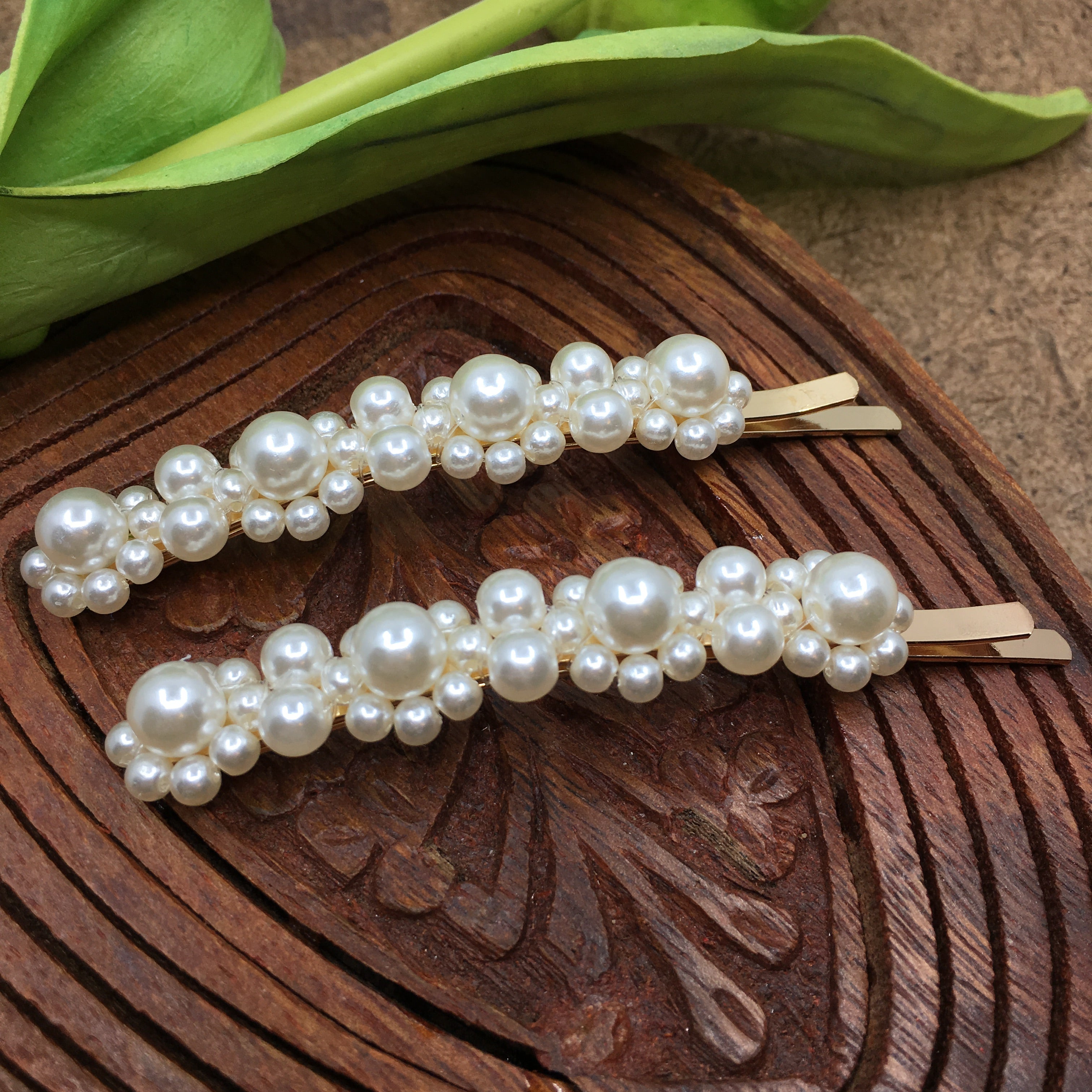 Pearl Hair Clips Gold Pin | Bellaire Wholesale