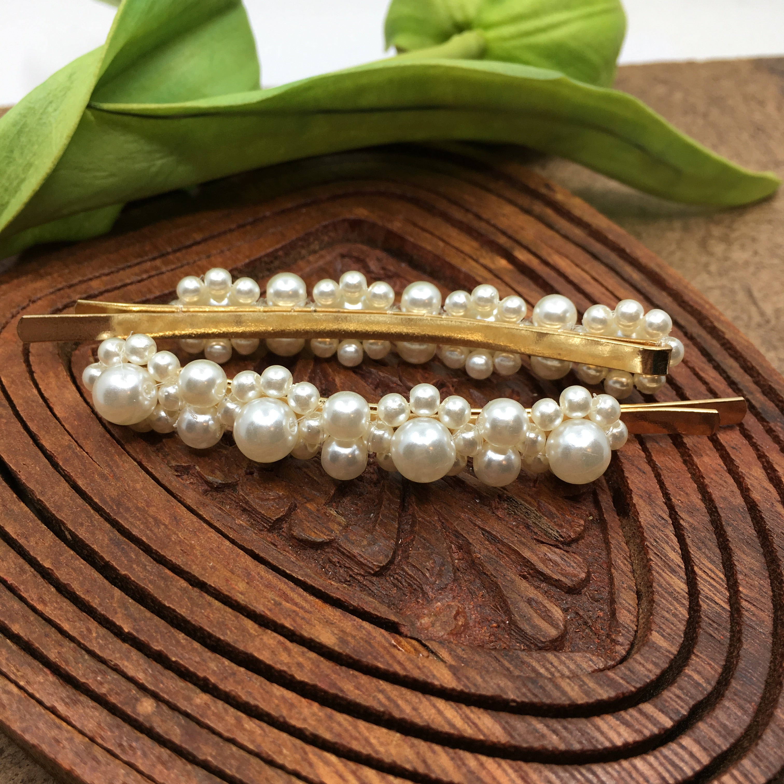 Pearl Hair Clips Gold Pin | Bellaire Wholesale
