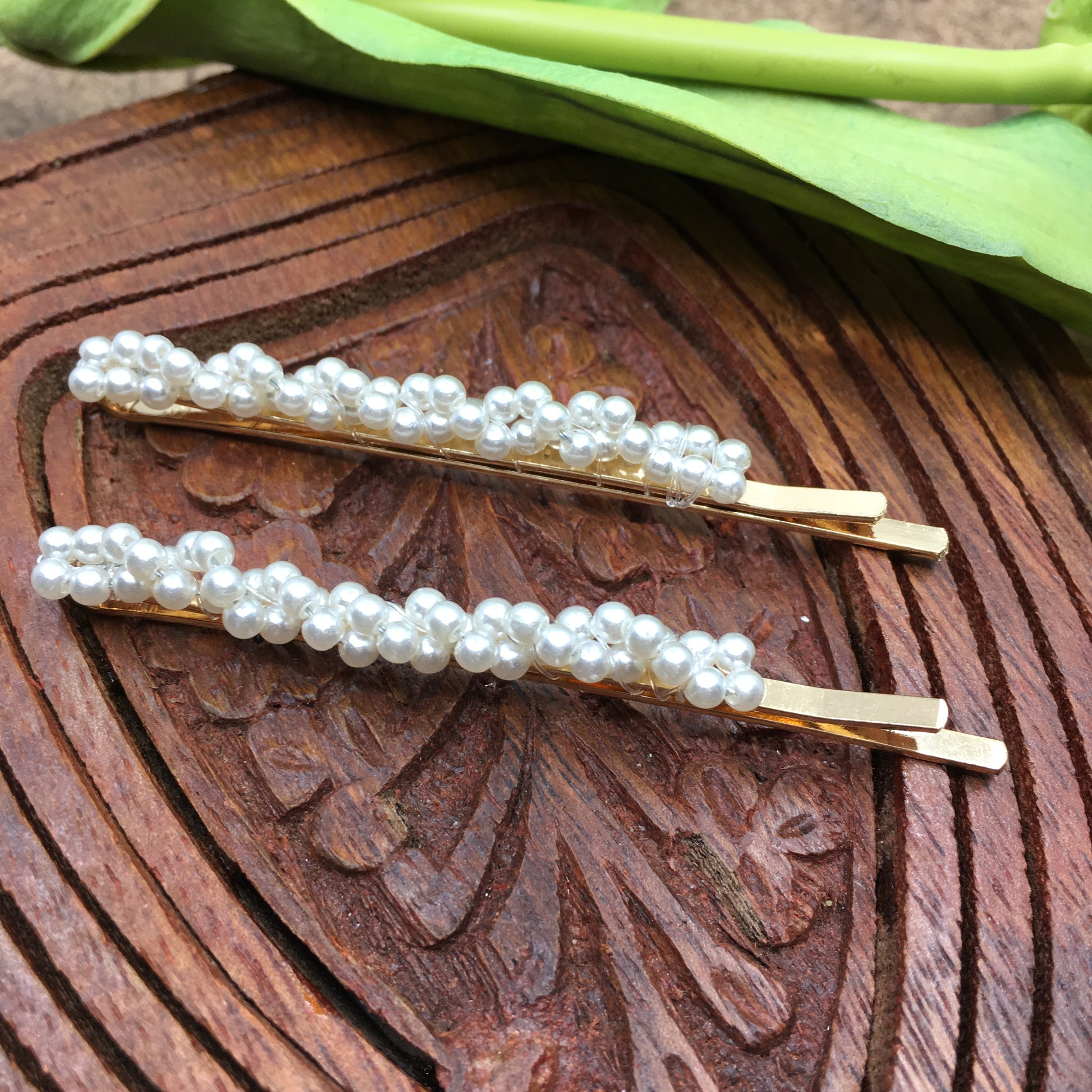 Pearl Hair Clips Gold Pin | Bellaire Wholesale