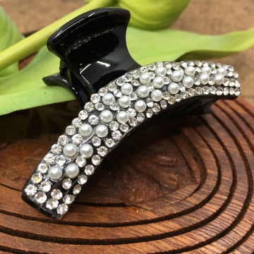 Hair Buckle with Pearls & Clear Stones | Bellaire Wholesale