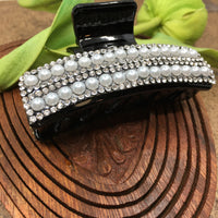 Hair Buckle with Pearls & Clear Stones | Bellaire Wholesale