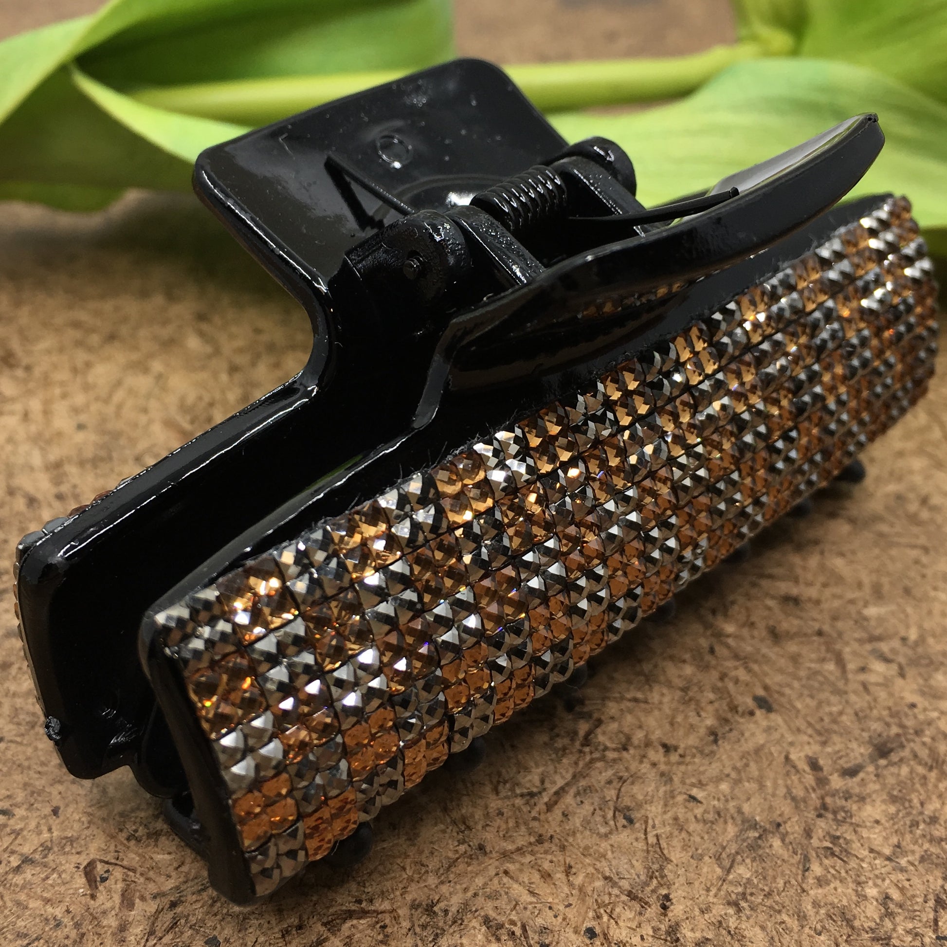 Gold & Silver Night Rhinestone Stone Hair Buckle | Bellaire Wholesale