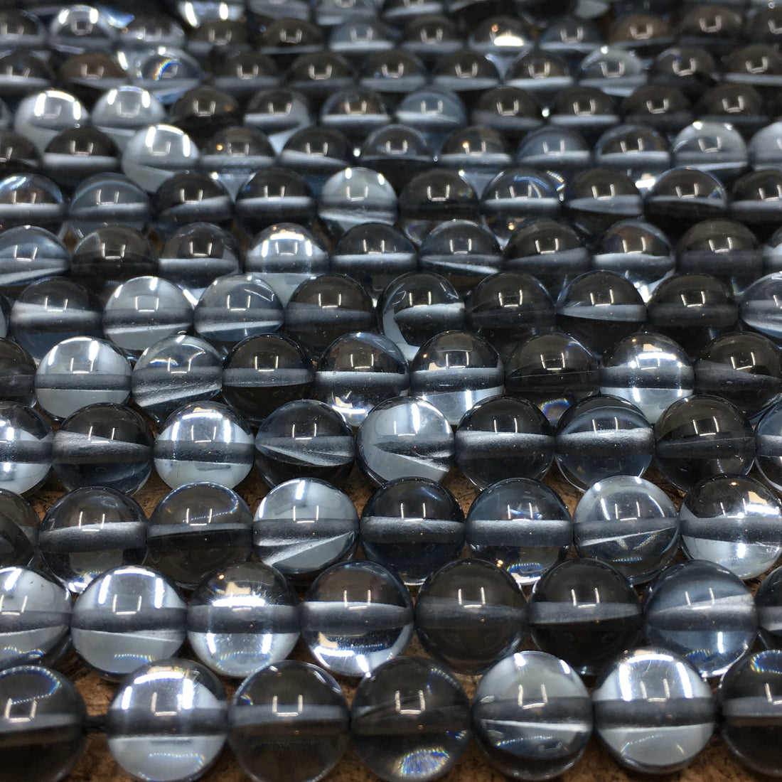6mm Mystic Aura Beads Charcoal Grey | Bellaire Wholesale