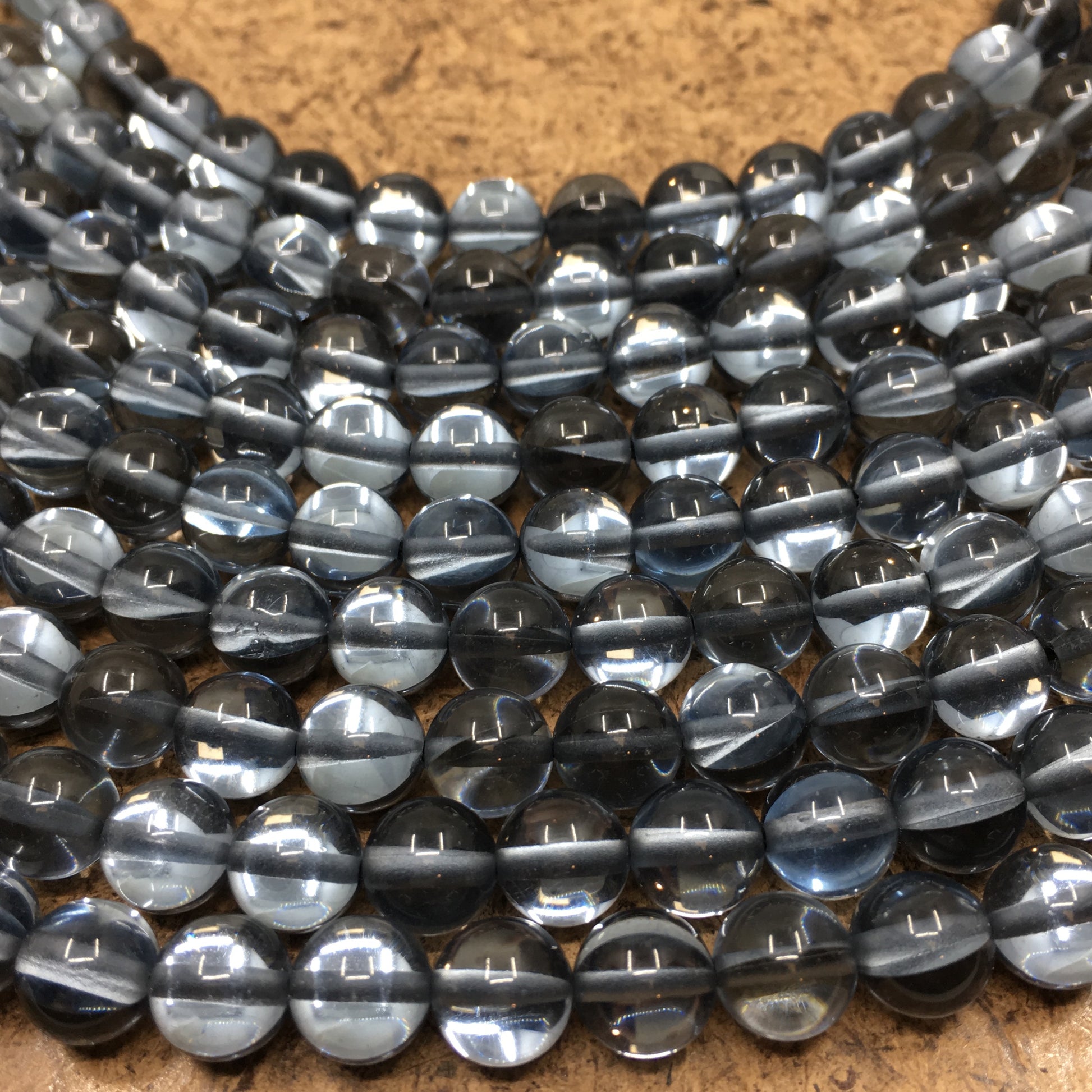 10mm Mystic Aura Beads Charcoal Grey | Bellaire Wholesale