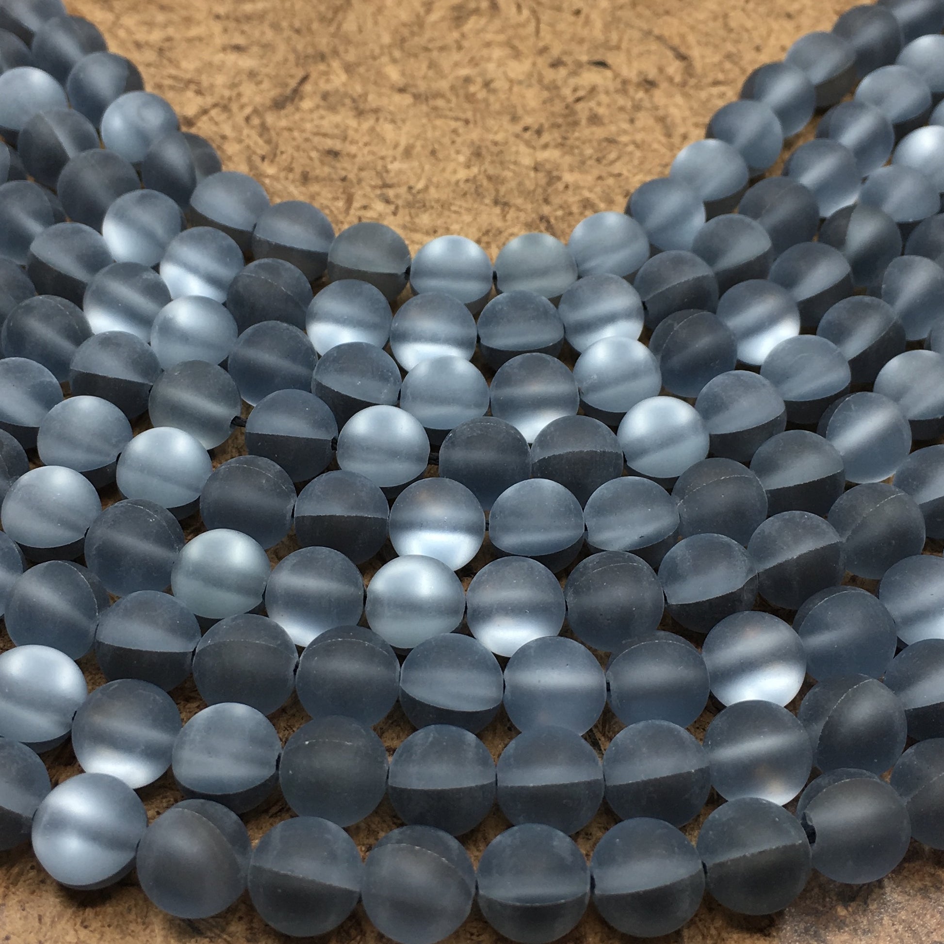 6mm Mystic Aura Beads Matte Charcoal Grey | Bellaire Wholesale