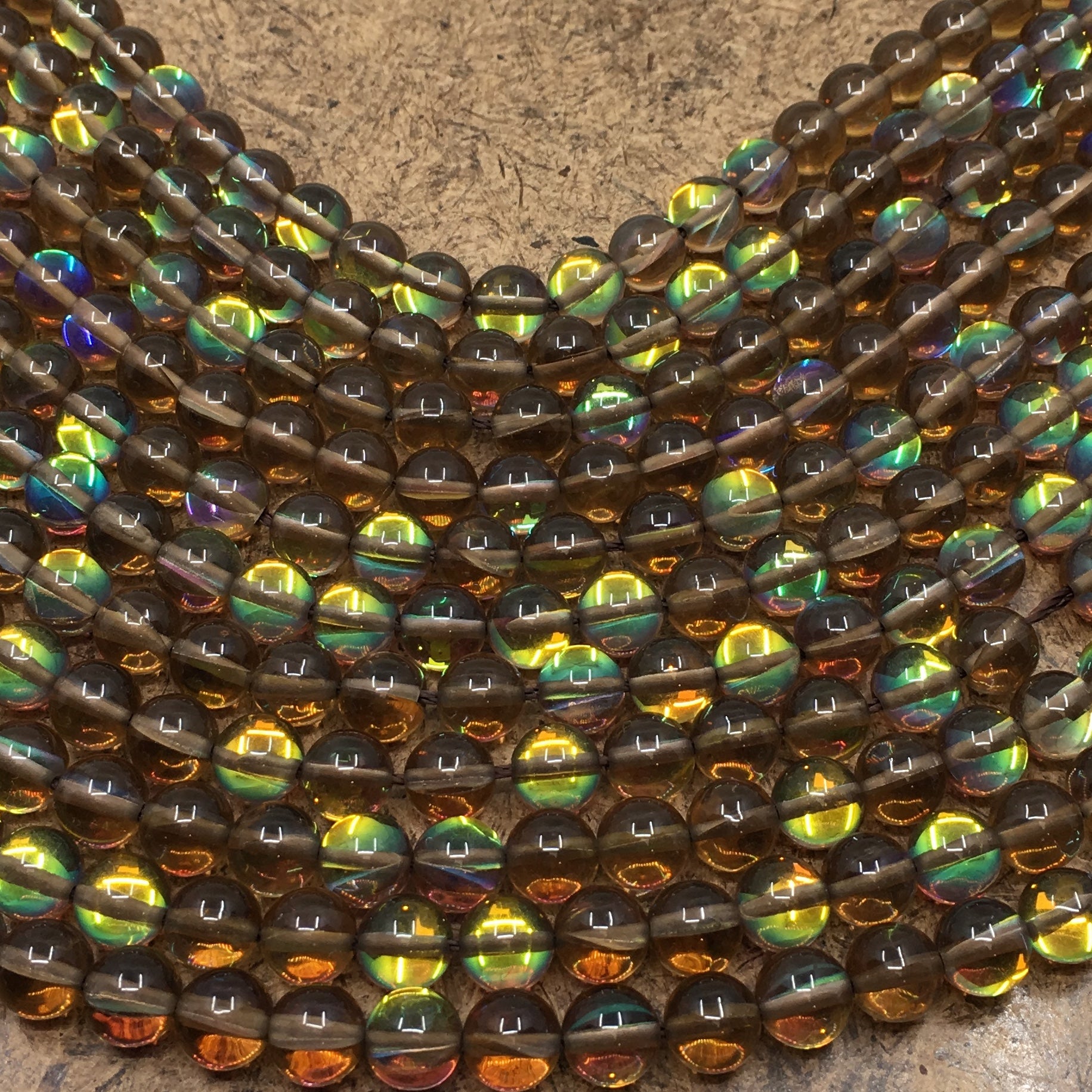 6mm Smoky Mystic Aura Beads | Bellaire Wholesale