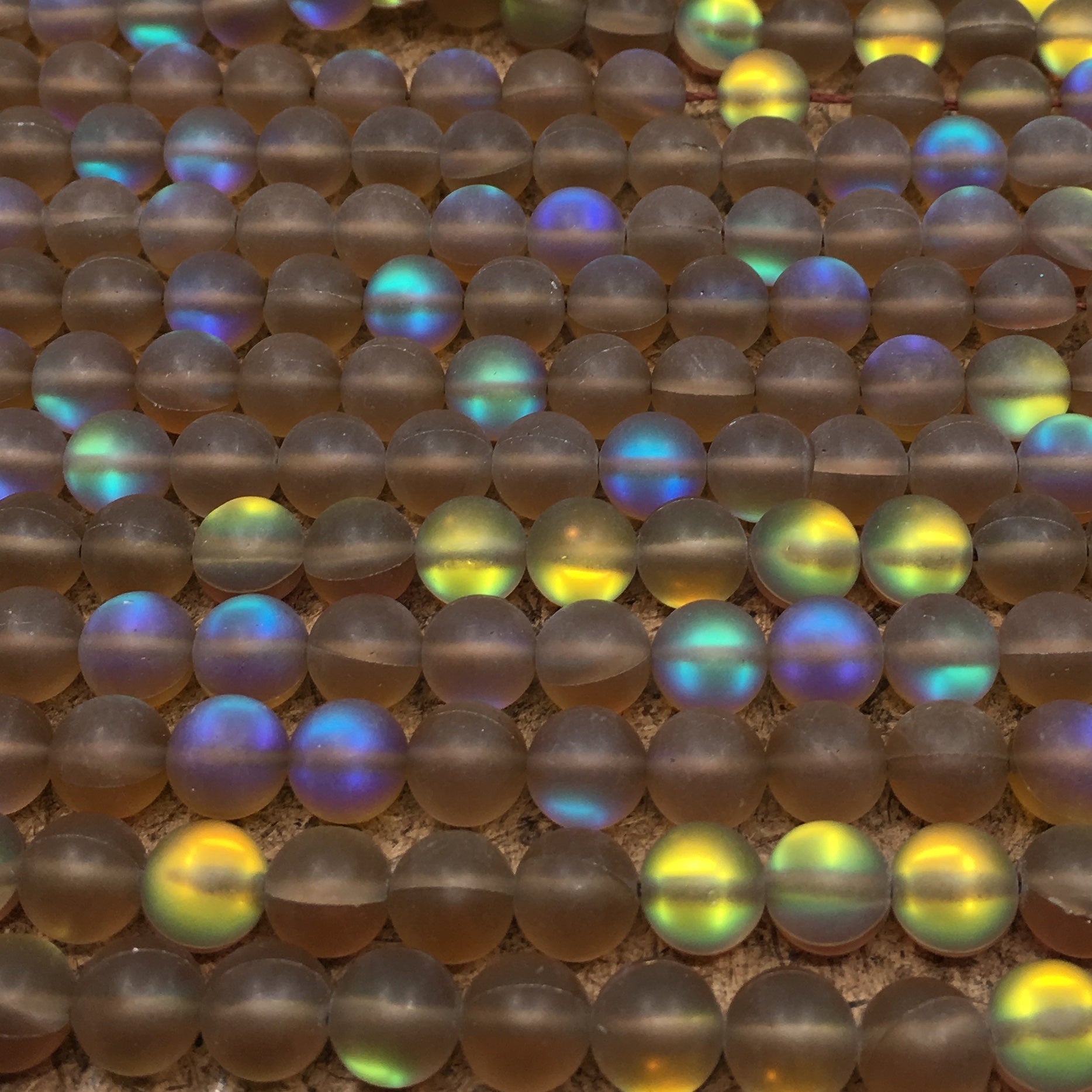10mm Matte Smoky Mystic Aura Beads | Bellaire Wholesale