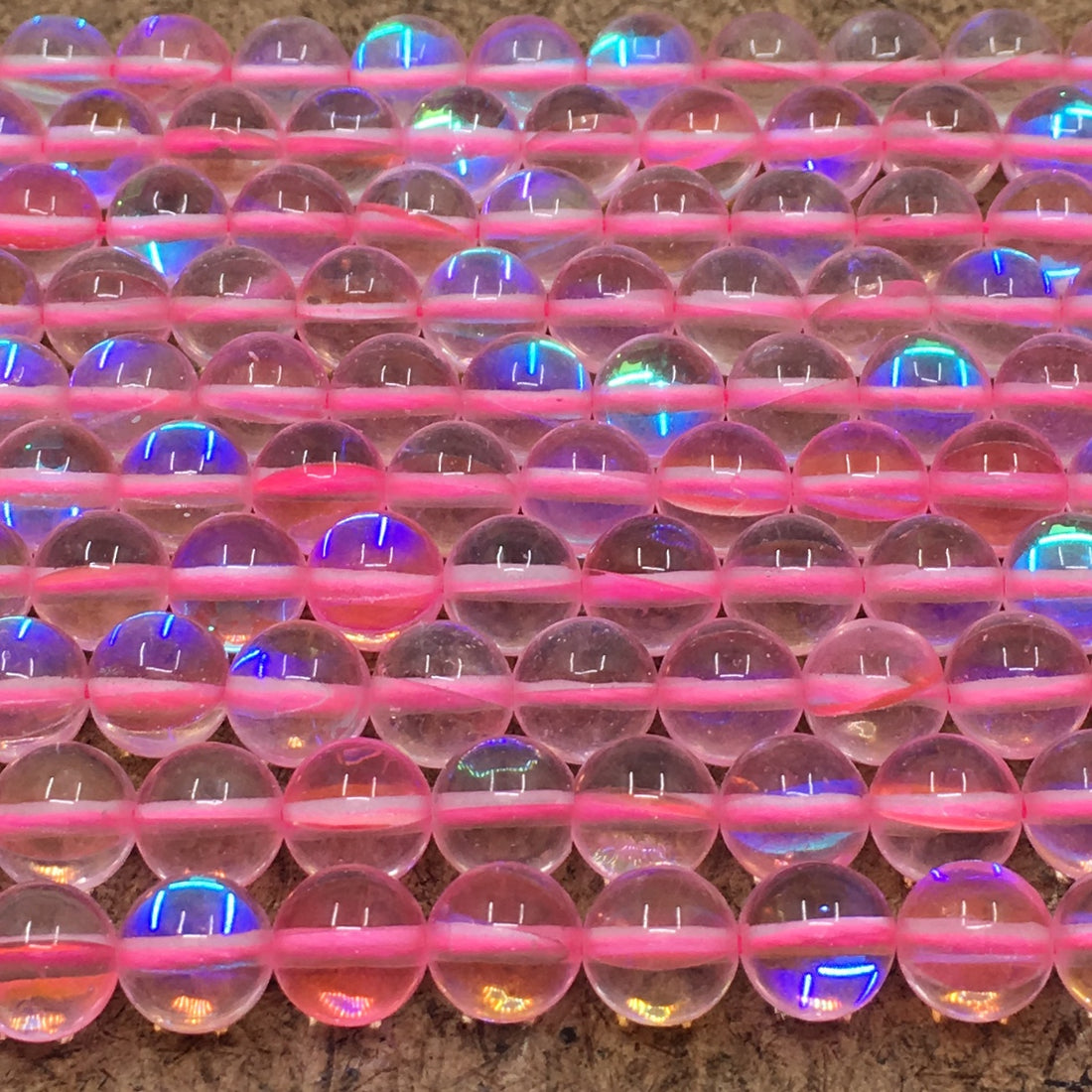 8mm Pink Mystic Aura Beads | Bellaire Wholesale