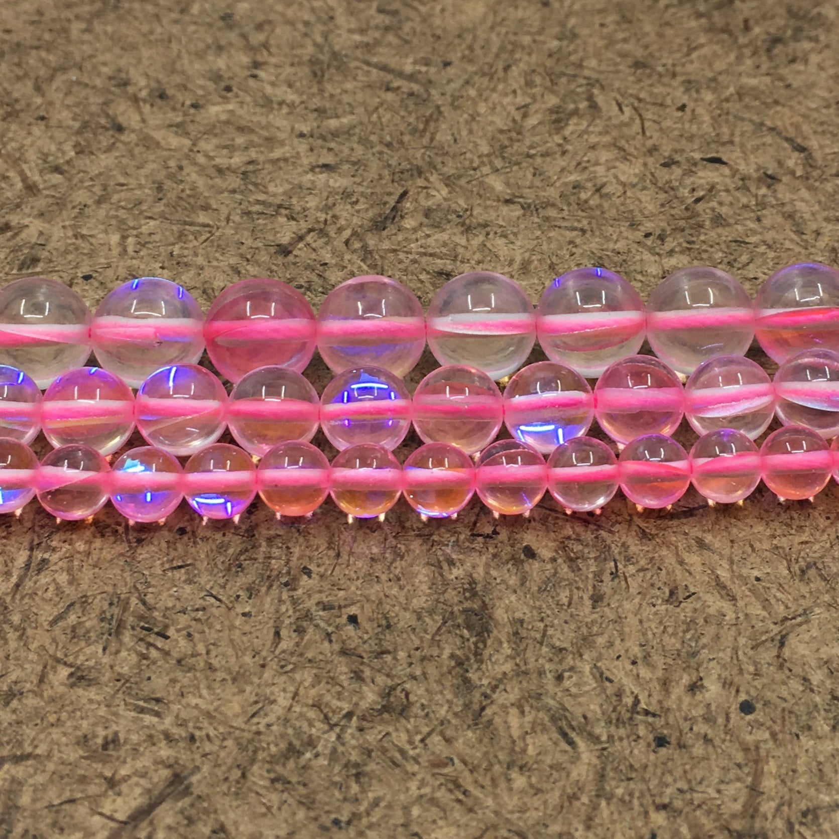 8mm Pink Mystic Aura Beads | Bellaire Wholesale