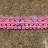 8mm Matte Pink Mystic Aura Beads | Bellaire Wholesale