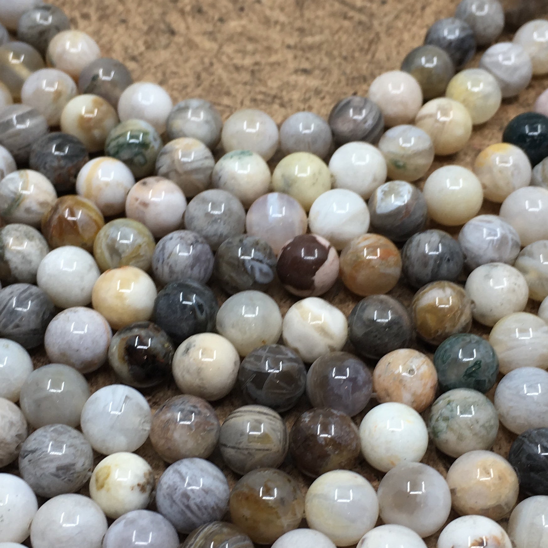 10mm Bamboo Agate Bead | Bellaire Wholesale