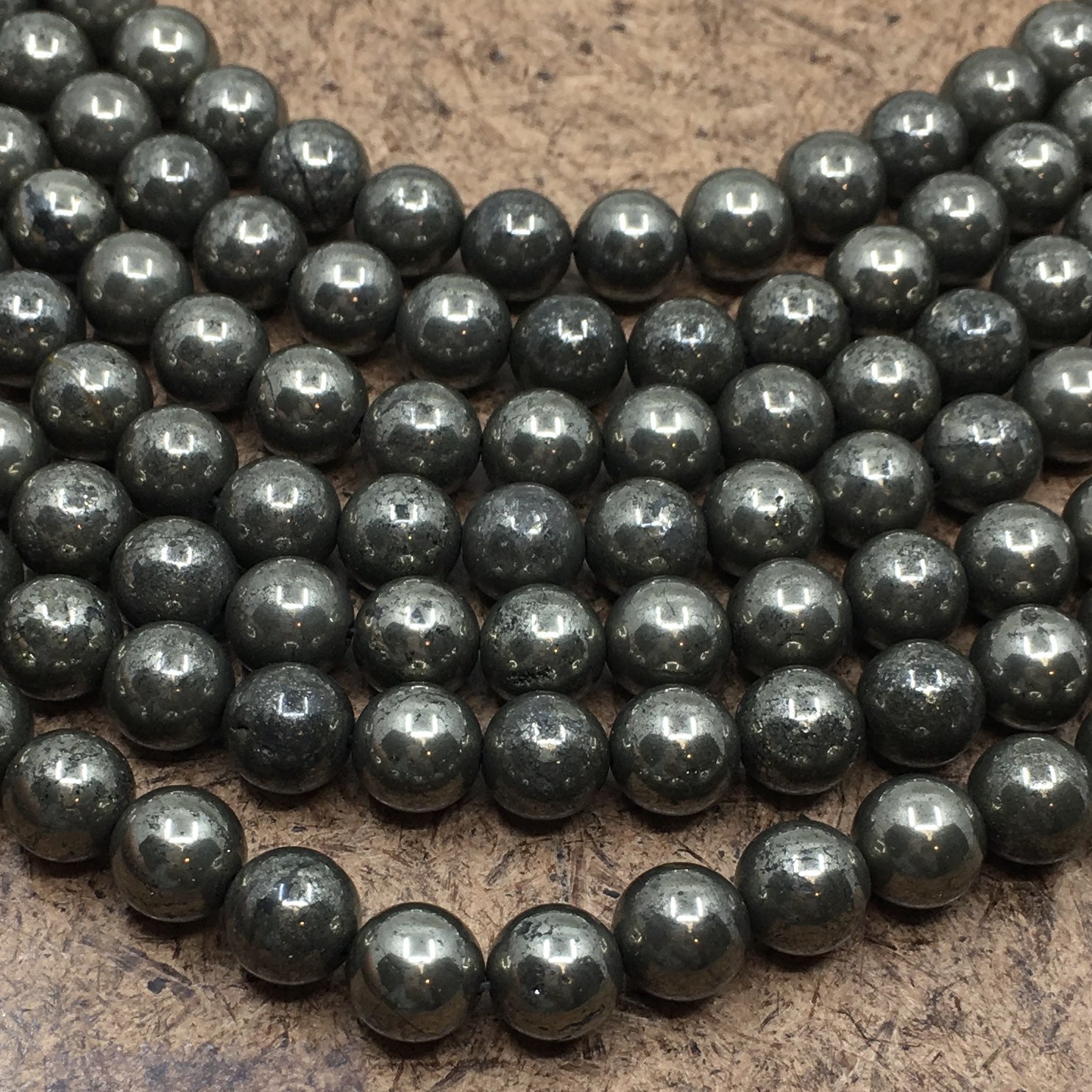6mm Pyrite Bead | Bellaire Wholesale