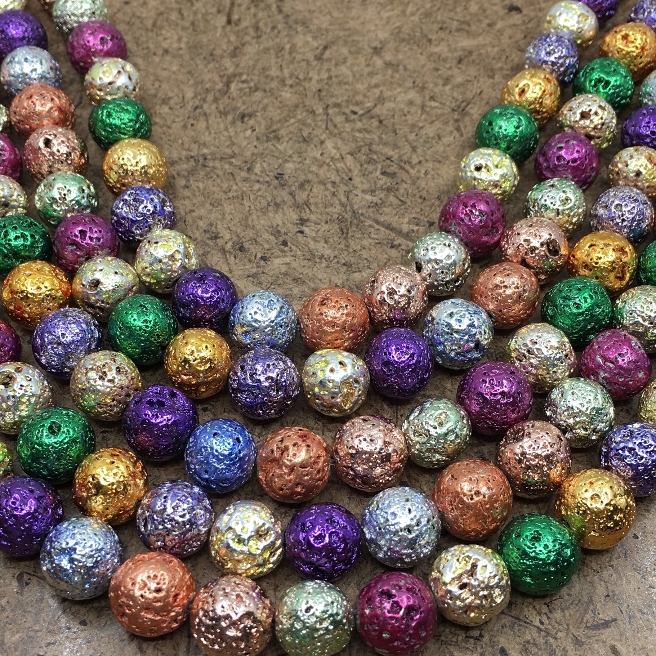 8mm Multicolored Lava Bead | Bellaire Wholesale