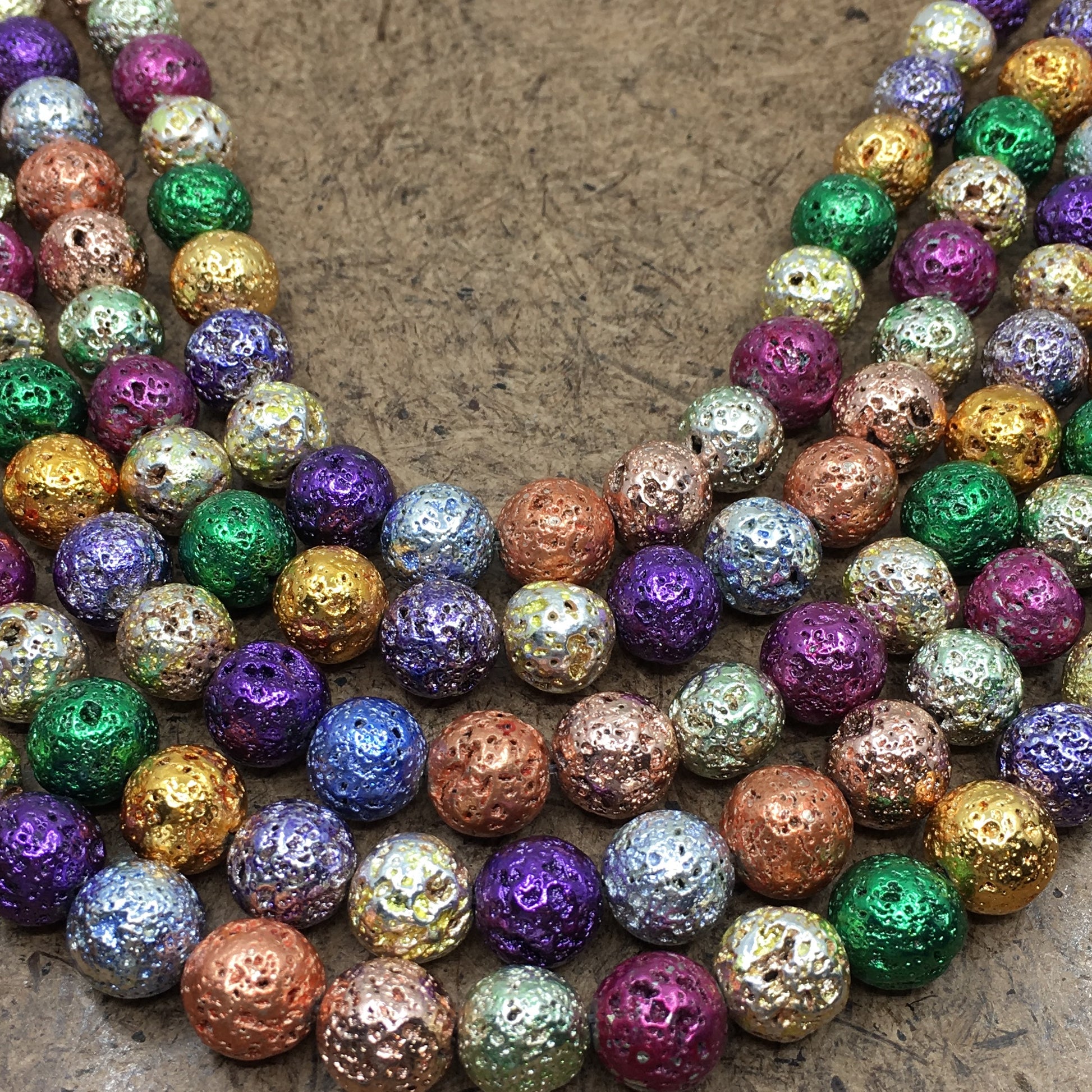 6mm Multicolored Lava Bead | Bellaire Wholesale