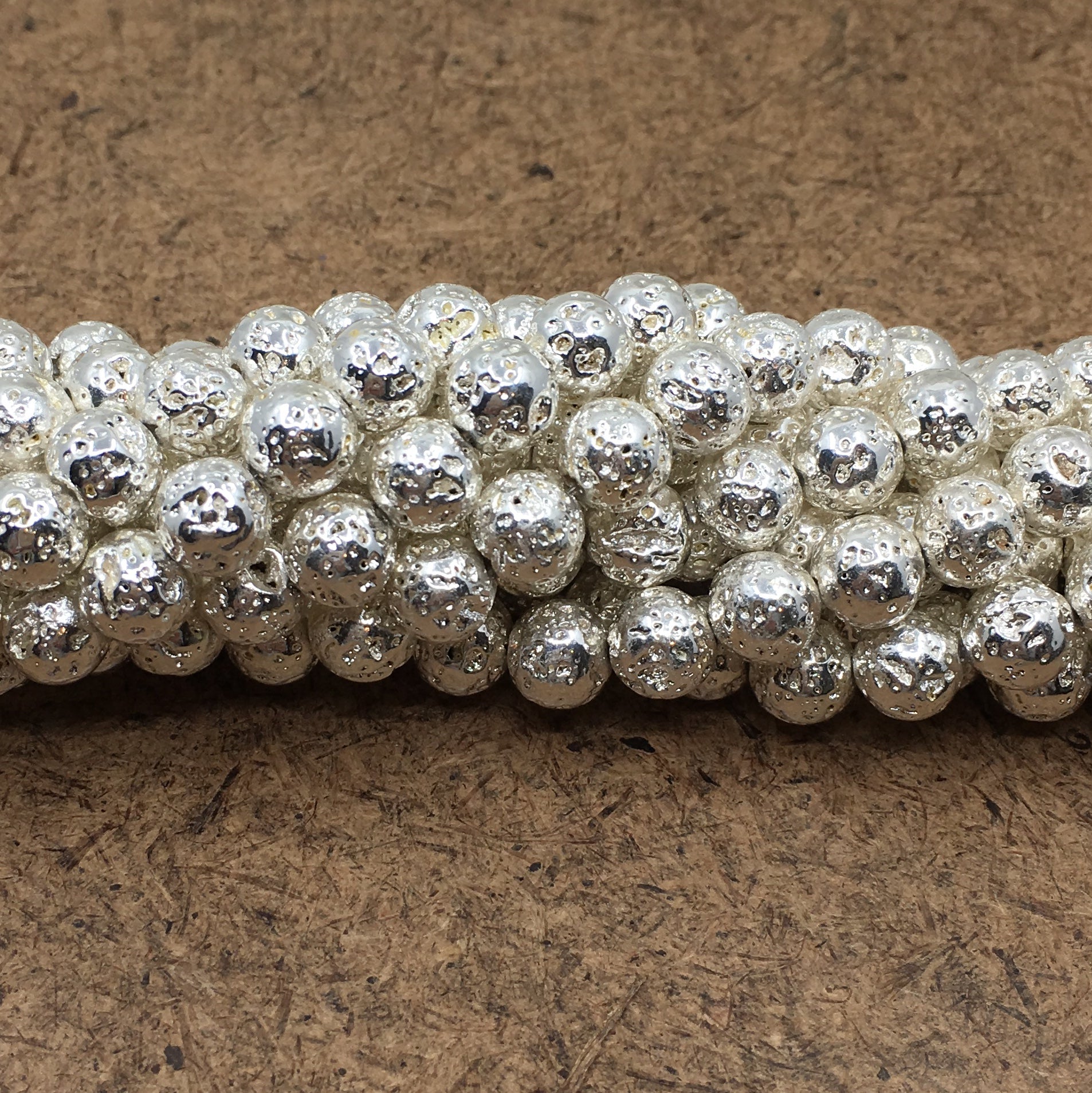 6mm Silver Lava Bead | Bellaire Wholesale