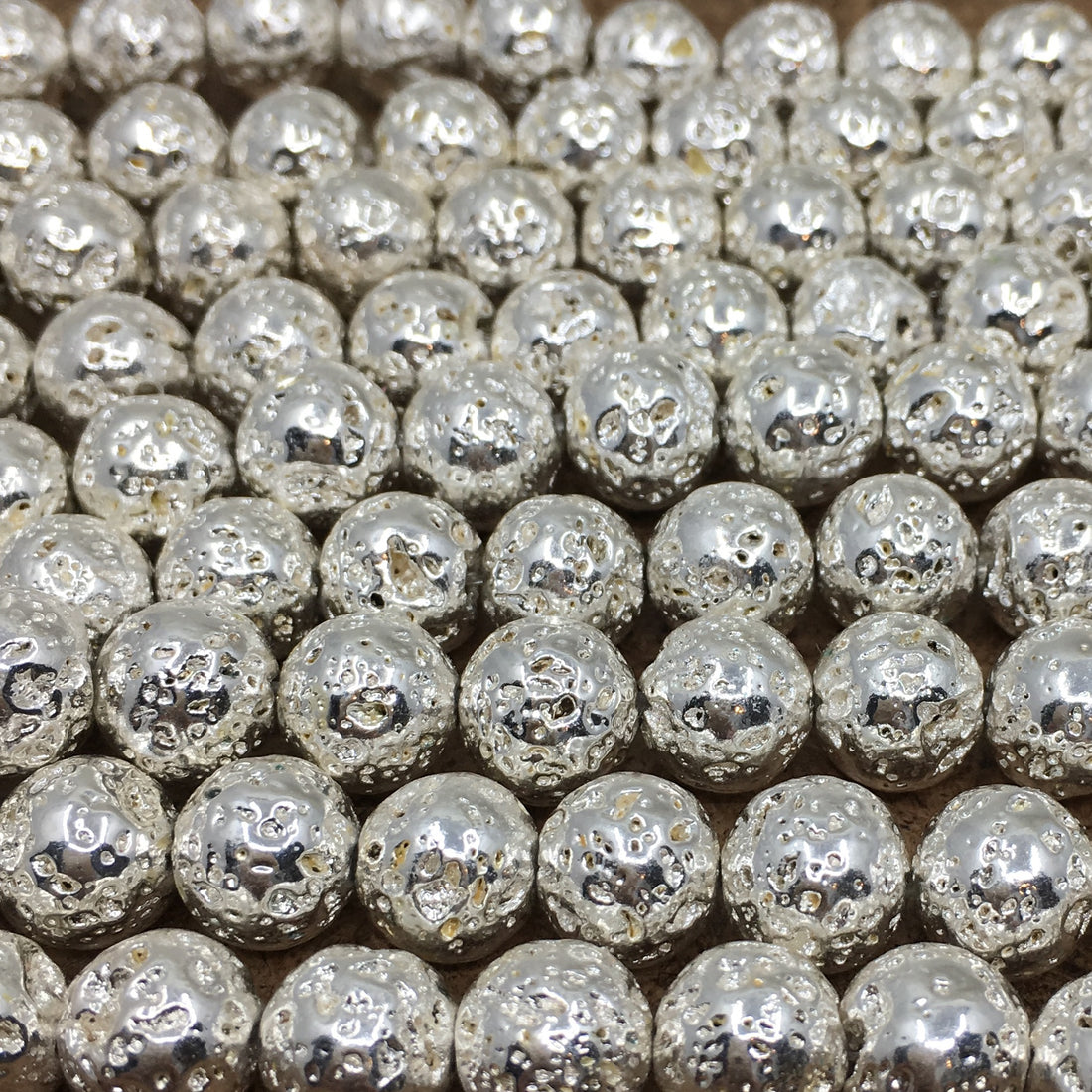 8mm Silver Lava Bead | Bellaire Wholesale