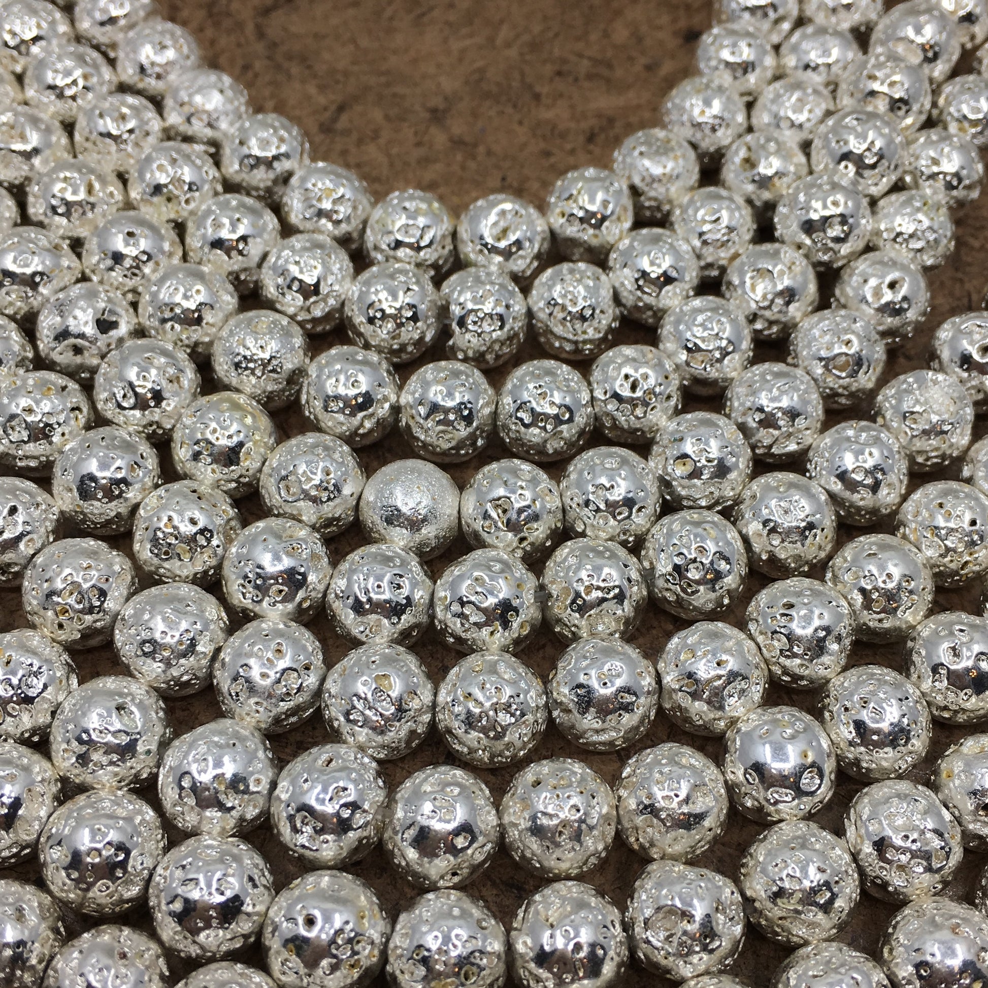 6mm Silver Lava Bead | Bellaire Wholesale