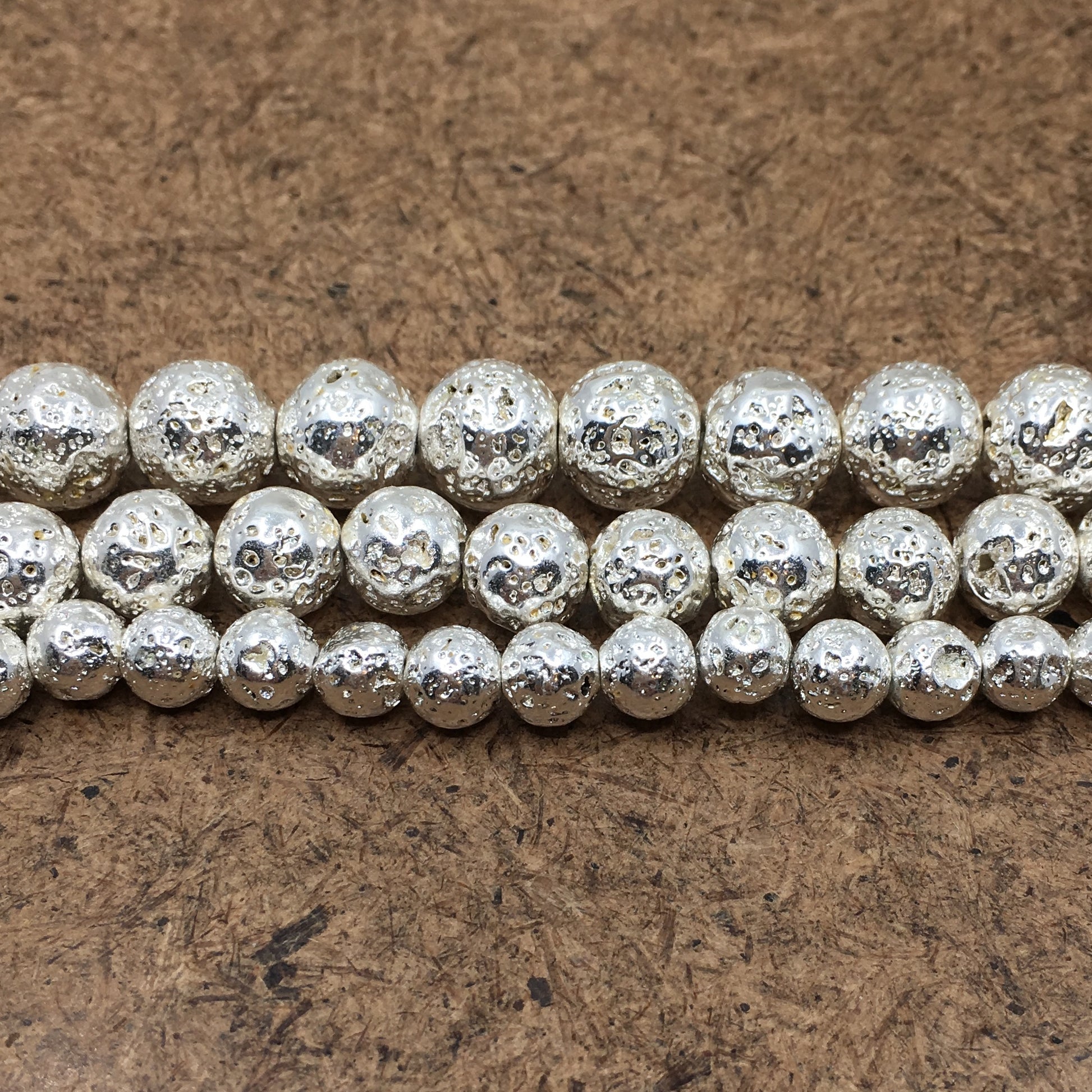 8mm Silver Lava Bead | Bellaire Wholesale