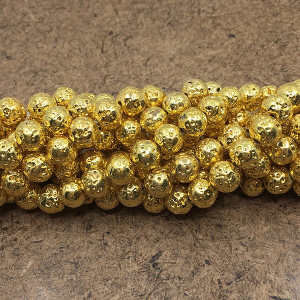 10mm Gold Lava Bead | Bellaire Wholesale