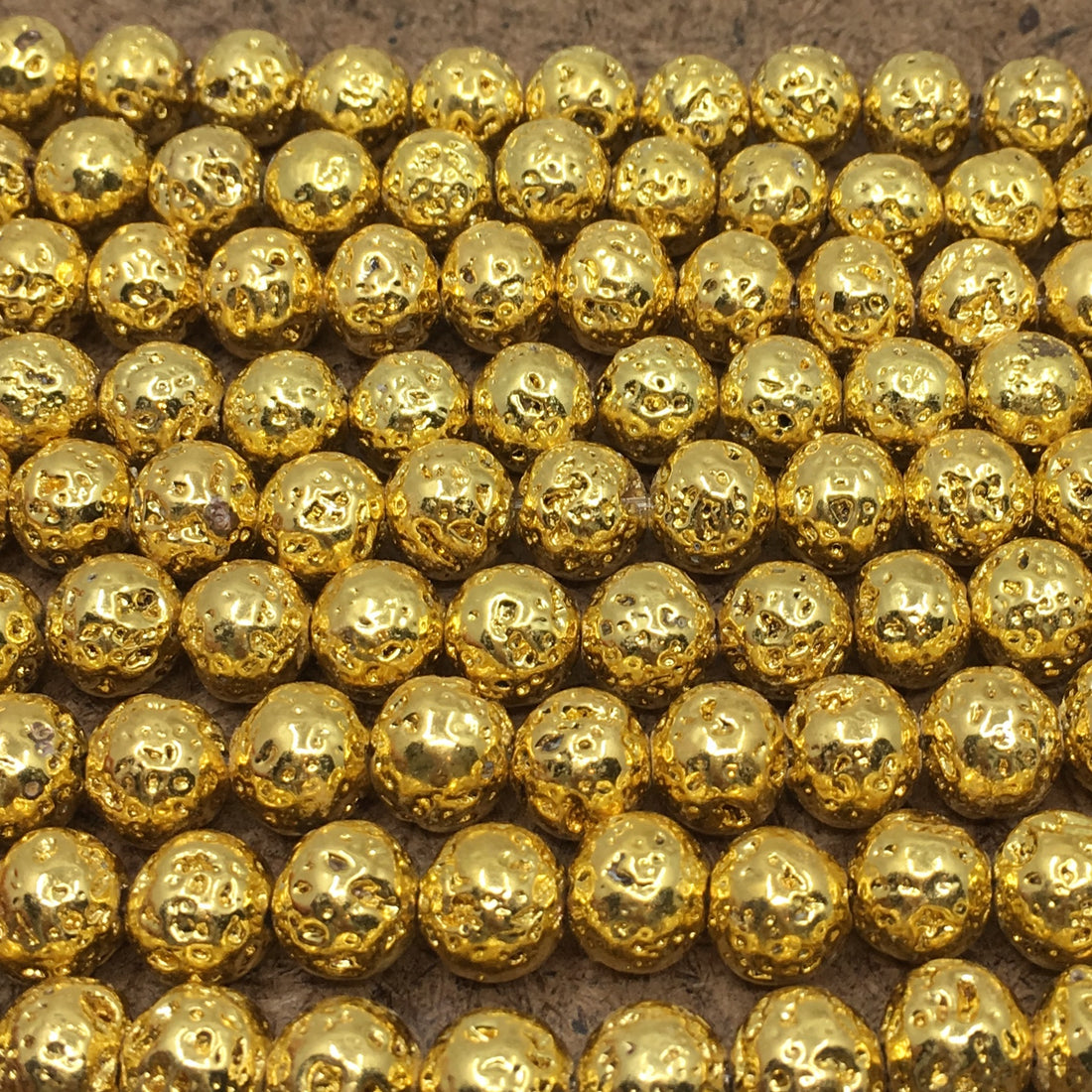 6mm Gold Lava Bead | Bellaire Wholesale