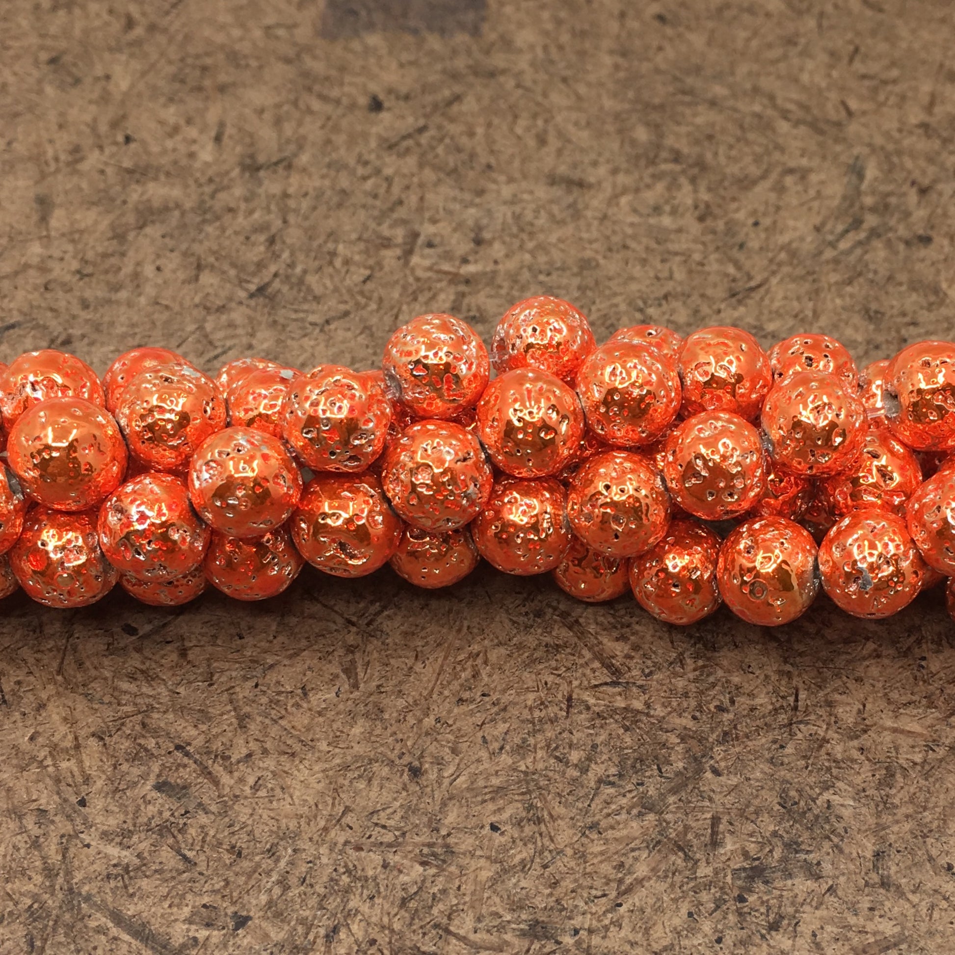 6mm Orange Lava Bead | Bellaire Wholesale