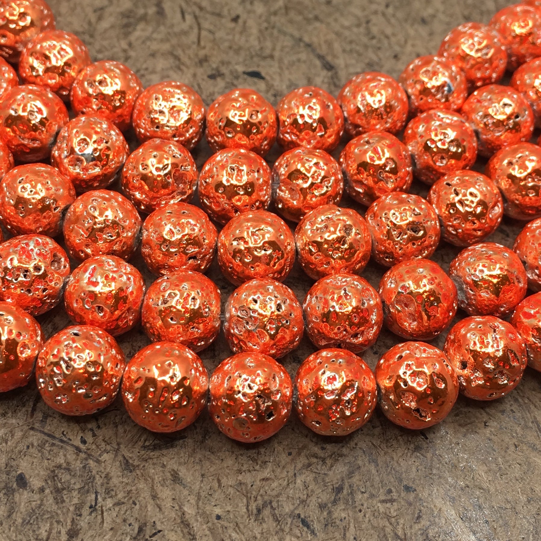 6mm Orange Lava Bead | Bellaire Wholesale