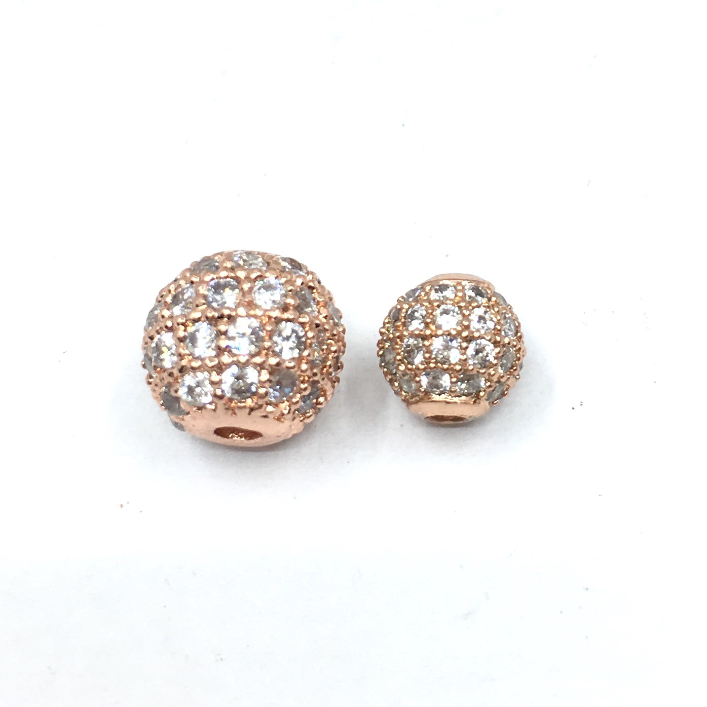 10mm CZ Pave Bead Round Rose Gold Bead | Bellaire Wholesale