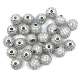 8mm CZ Pave Bead Round Silver Bead | Bellaire Wholesale