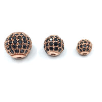 6mm CZ Pave Bead Round Gunmetal Bead | Bellaire Wholesale