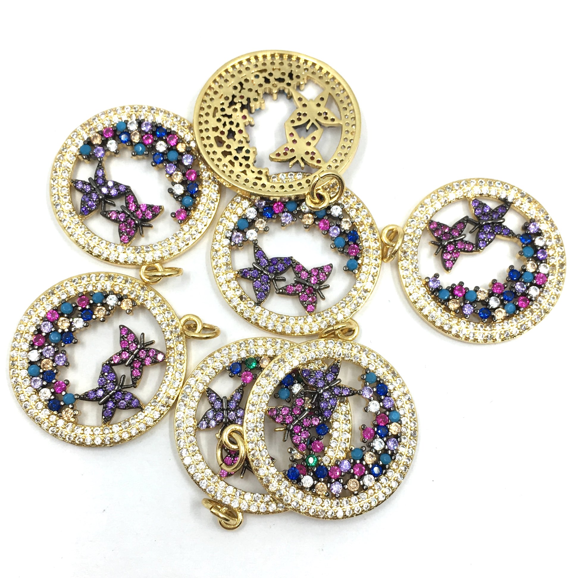 Gold Butterfly CZ Pave Charm  | Bellaire Wholesale
