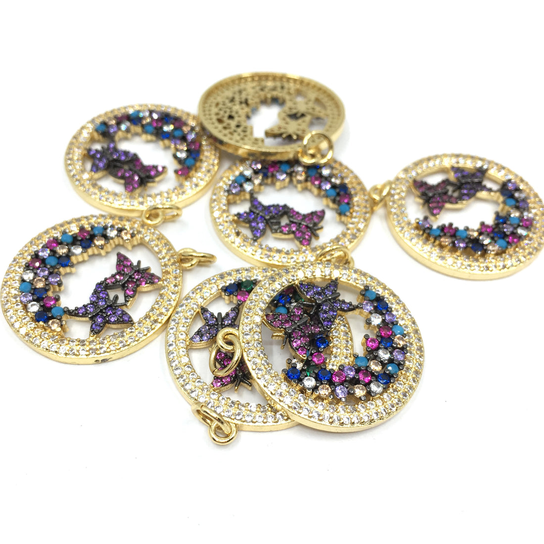 Gold Butterfly CZ Pave Charm  | Bellaire Wholesale