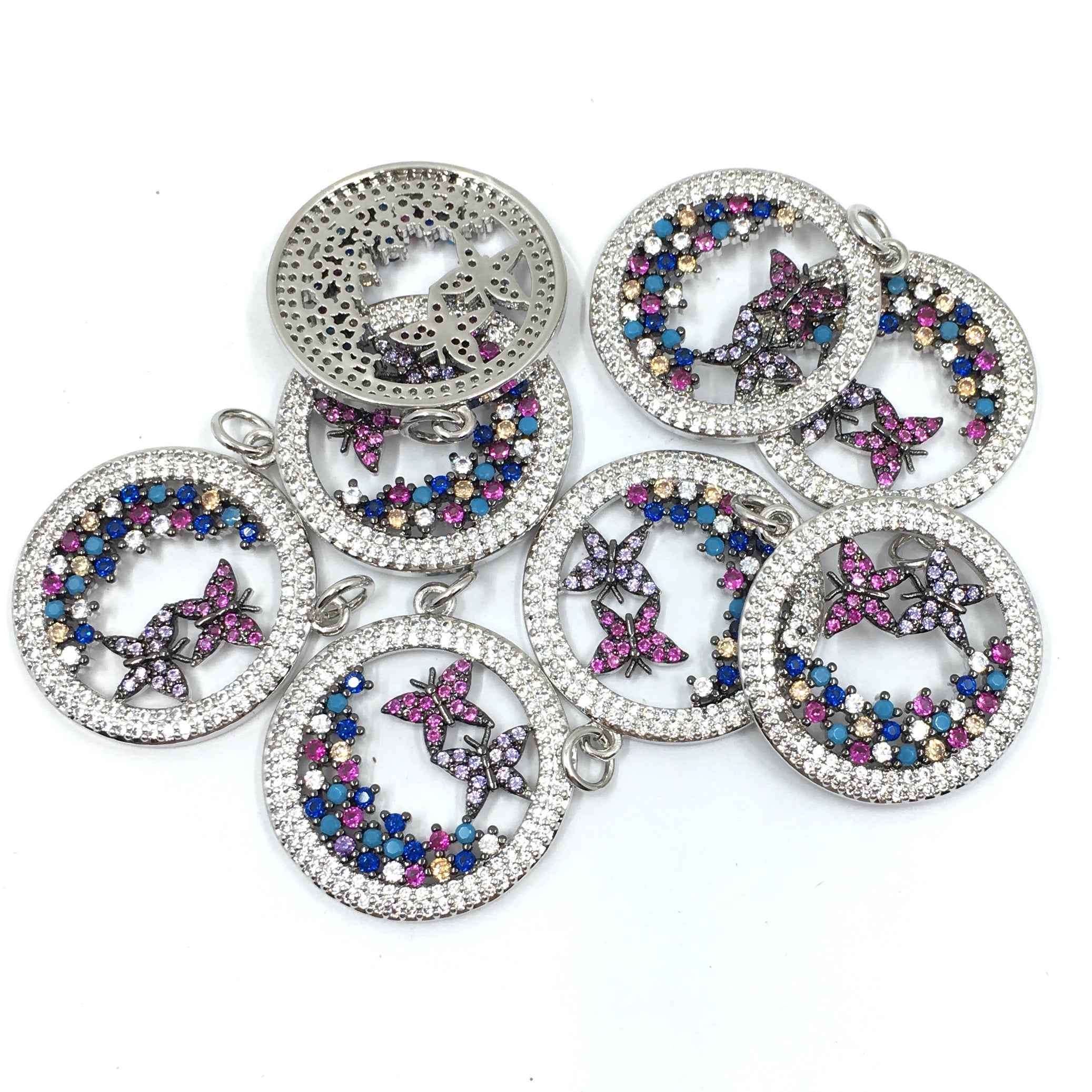 Silver Butterfly CZ Pave Charm | Bellaire Wholesale