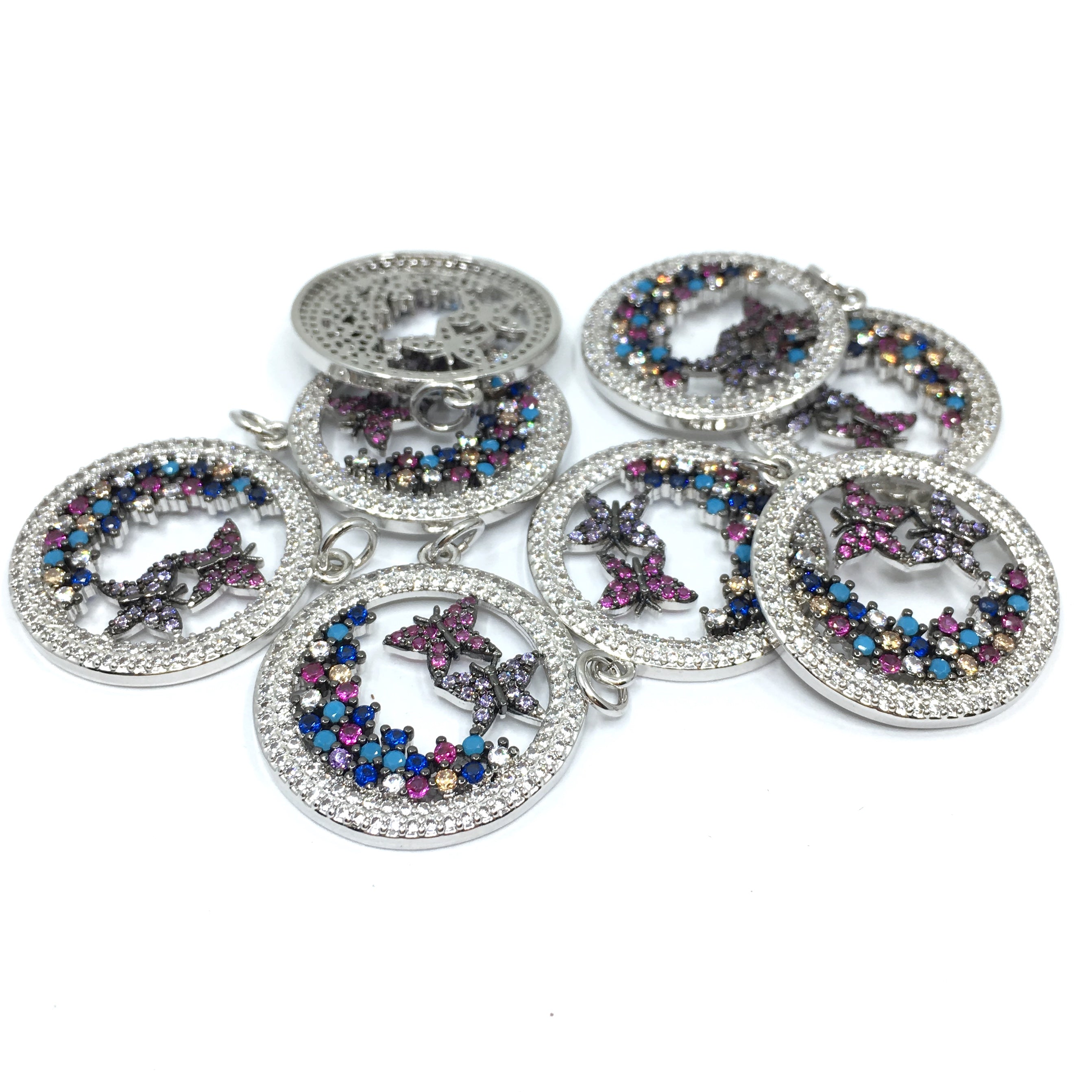 Silver Butterfly CZ Pave Charm | Bellaire Wholesale