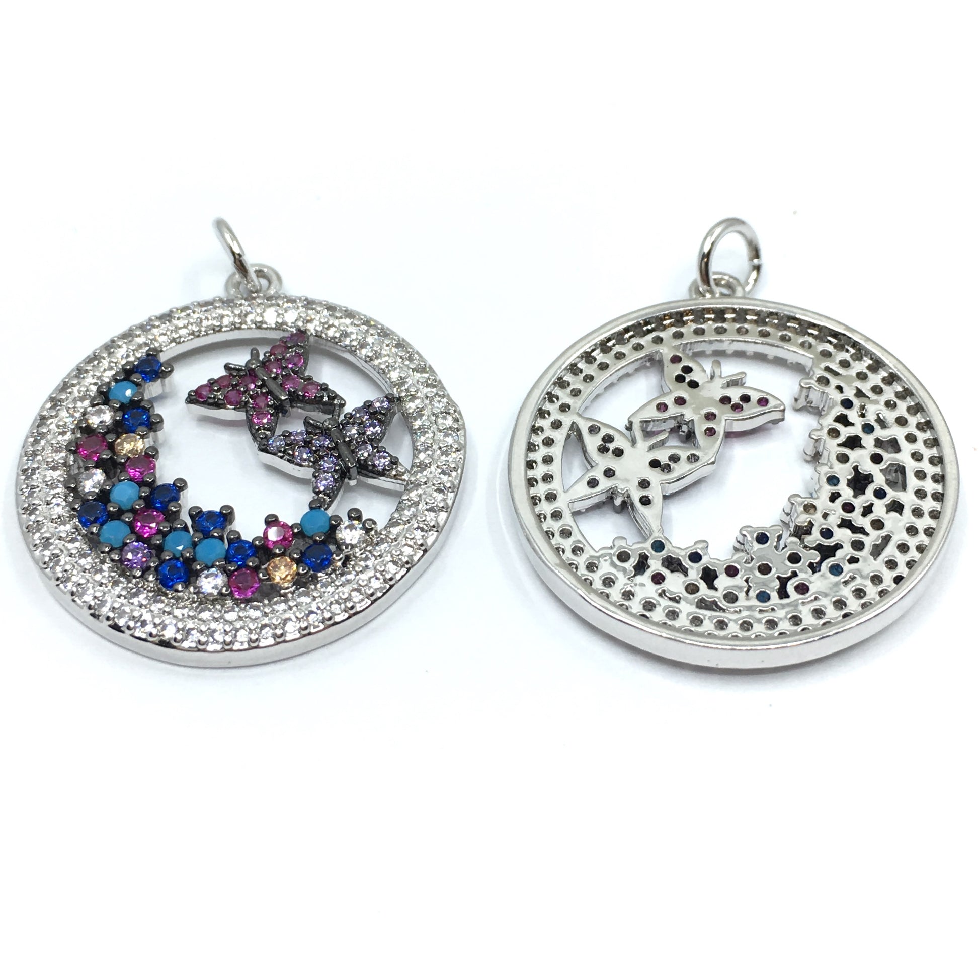 Silver Butterfly CZ Pave Charm | Bellaire Wholesale