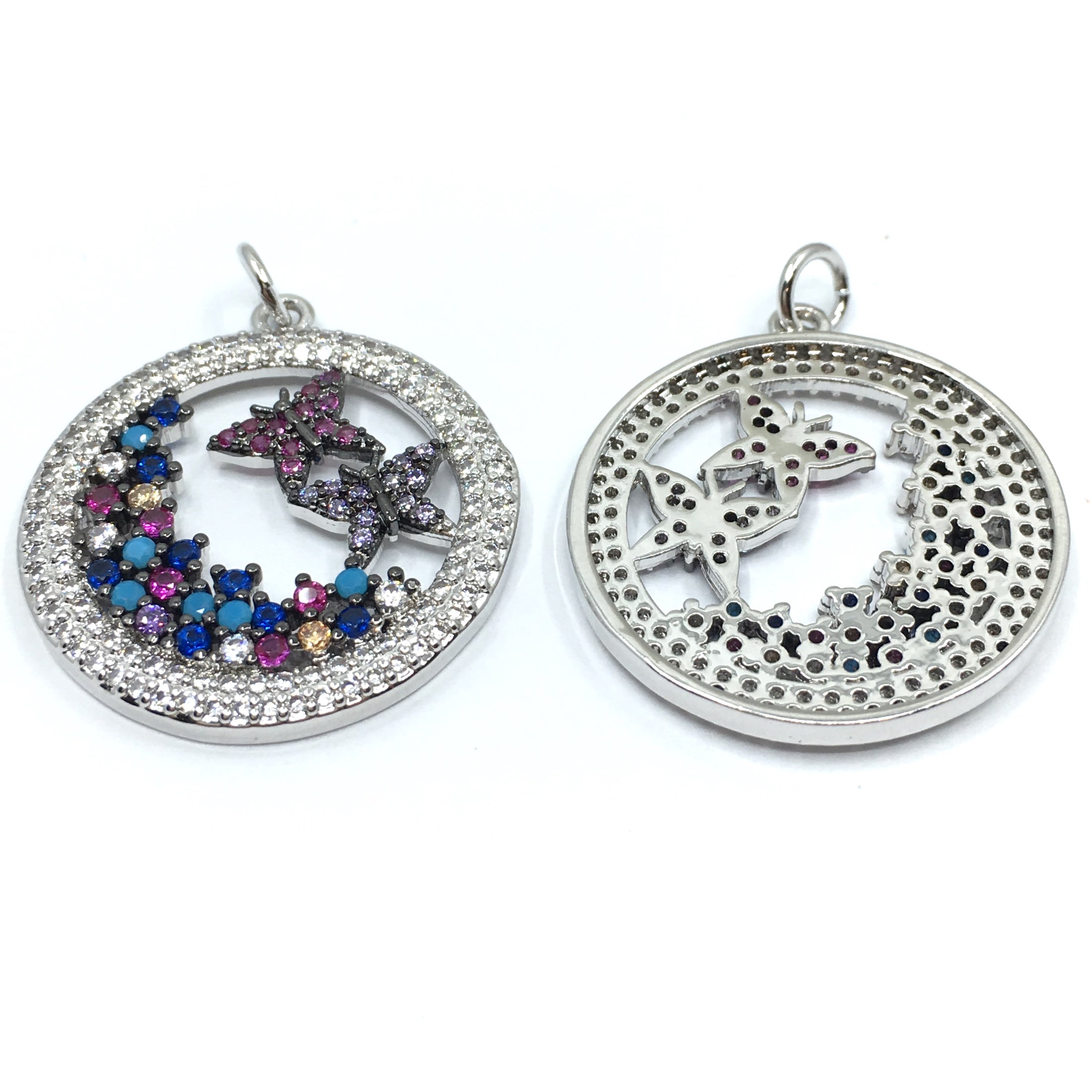 Silver Butterfly CZ Pave Charm | Bellaire Wholesale