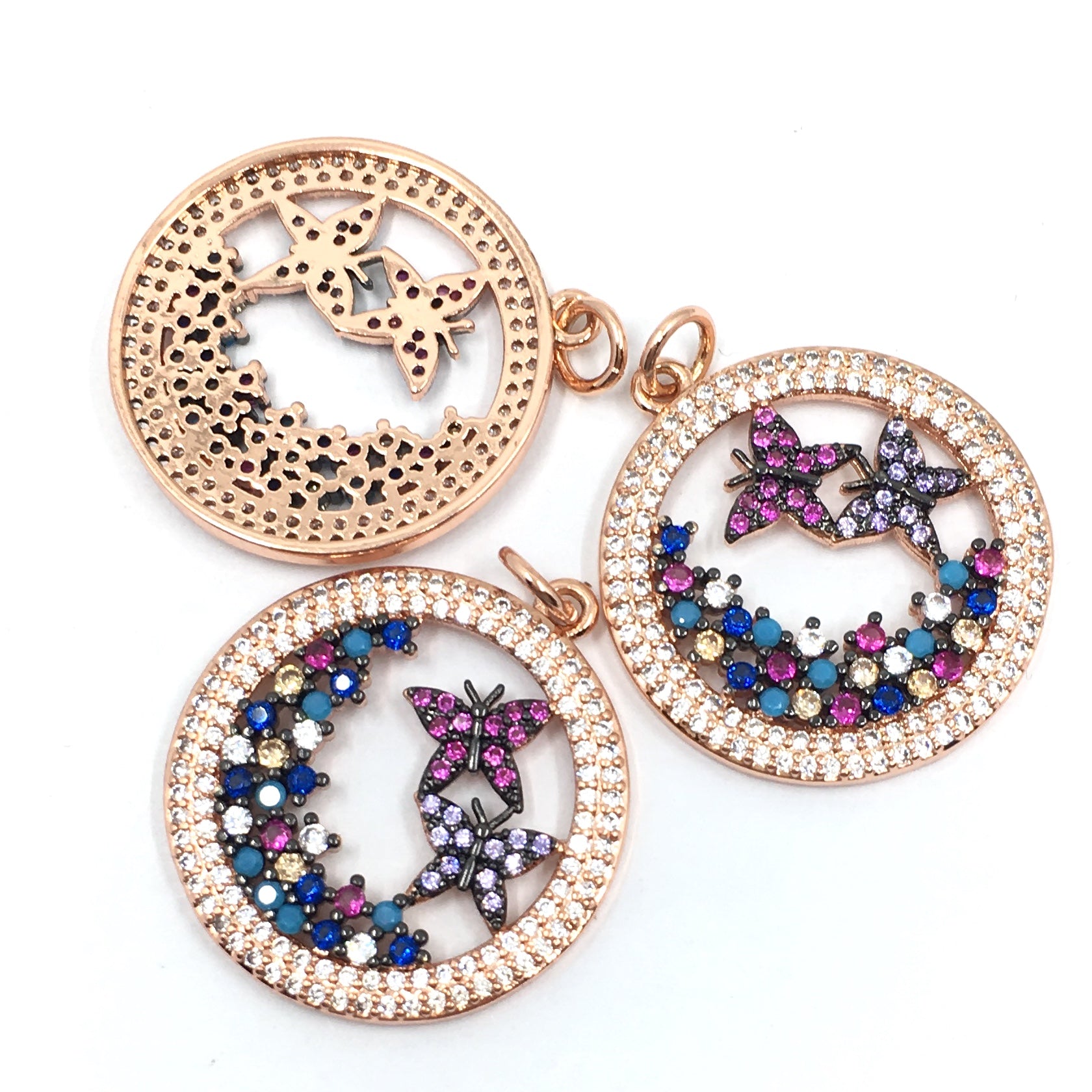 Rose Gold Butterfly CZ Pave Charm | Bellaire Wholesale