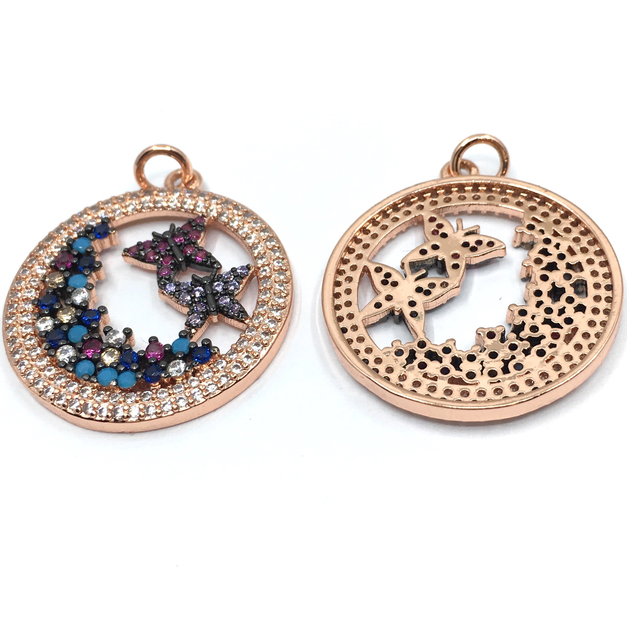 Rose Gold Butterfly CZ Pave Charm | Bellaire Wholesale