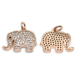 Rose Gold Trunk up Elephant CZ Pave Charm | Bellaire Wholesale