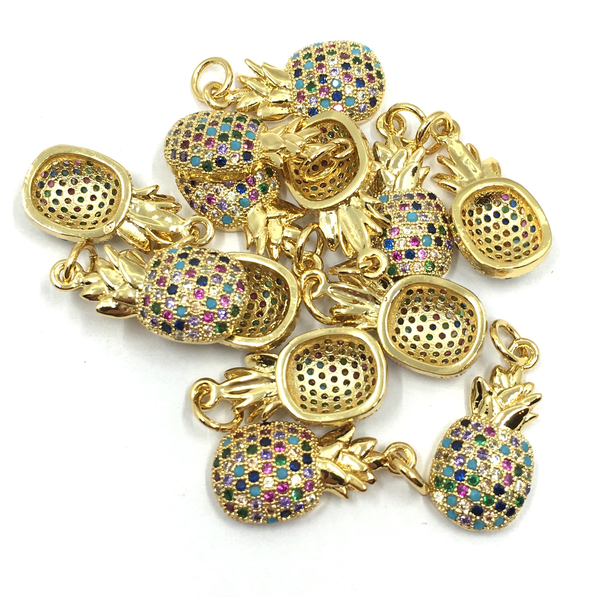 Gold Shoe Dangle Heel CZ Pave Charm | Bellaire Wholesale