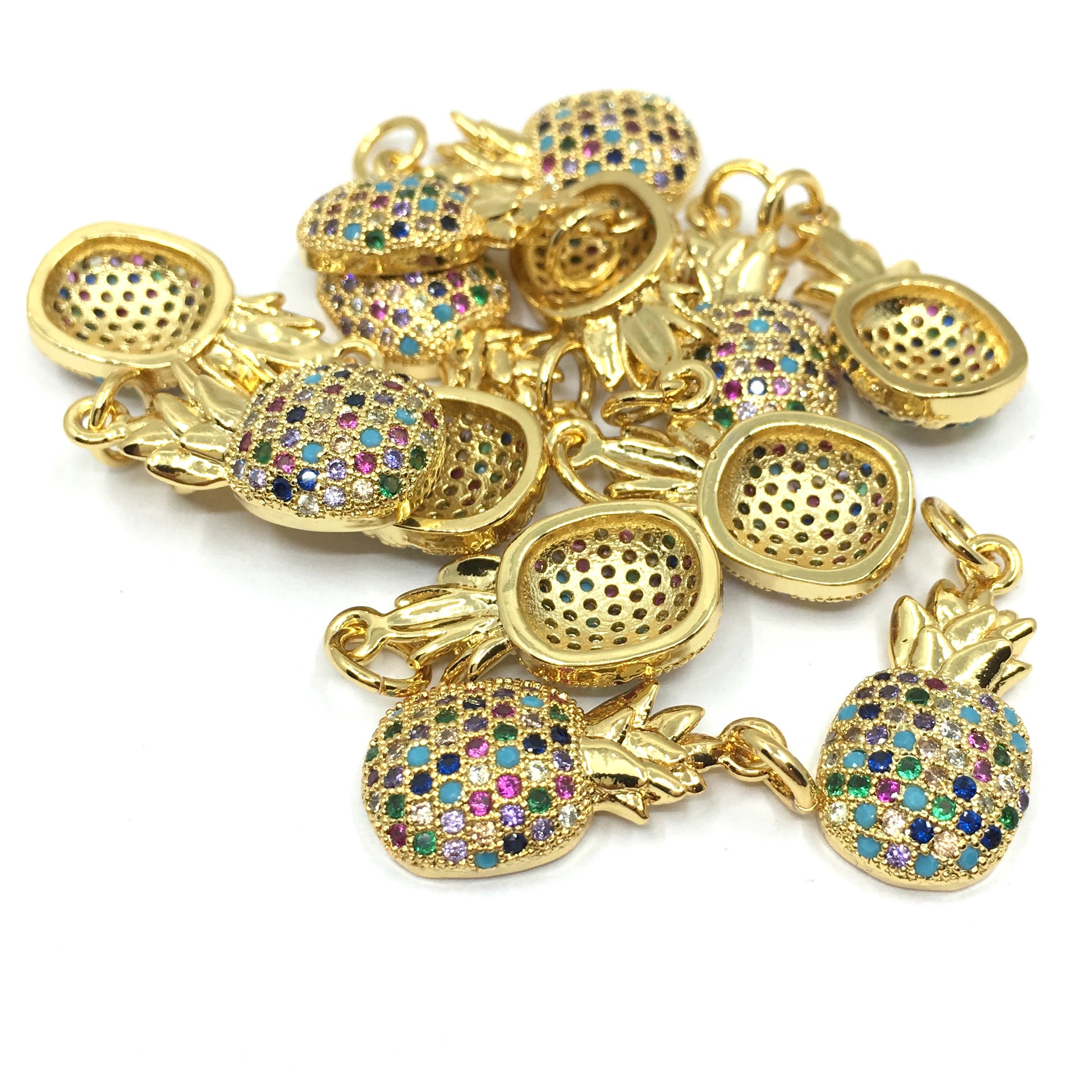 Gold Shoe Dangle Heel CZ Pave Charm | Bellaire Wholesale