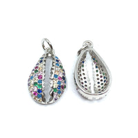 Silver Sea Shell CZ Pave Charm | Bellaire Wholesale