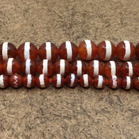 6mm Orange with White Striped Agate Beads | Bellaire Wholesale