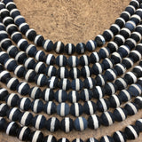 8mm Matte Black with White Striped Agate Bead | Bellaire Wholesale