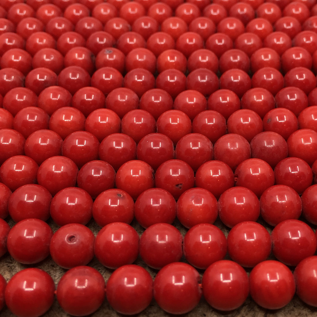 6mm Dyed Red Coral Beads | Bellaire Wholesale