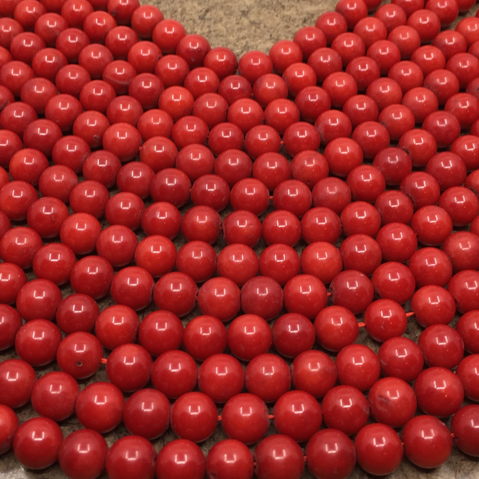 8mm Dyed Red Coral Beads | Bellaire Wholesale