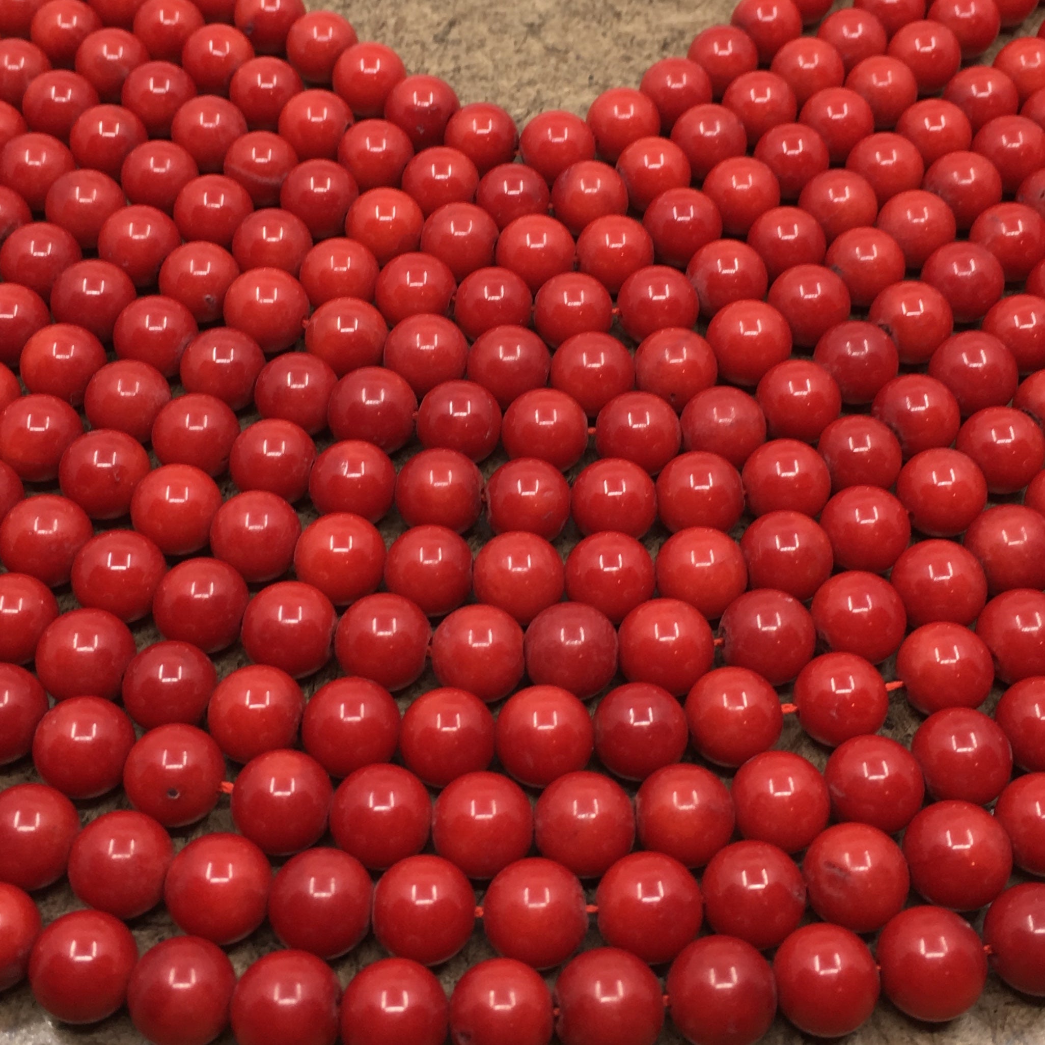 6mm Dyed Red Coral Beads | Bellaire Wholesale