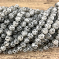 8mm Marble Grey Faux Glass Pearl | Bellaire Wholesale