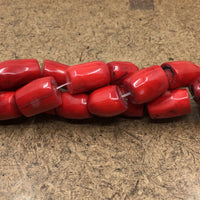 Dyed Red Coral Drum Beads | Bellaire Wholesale